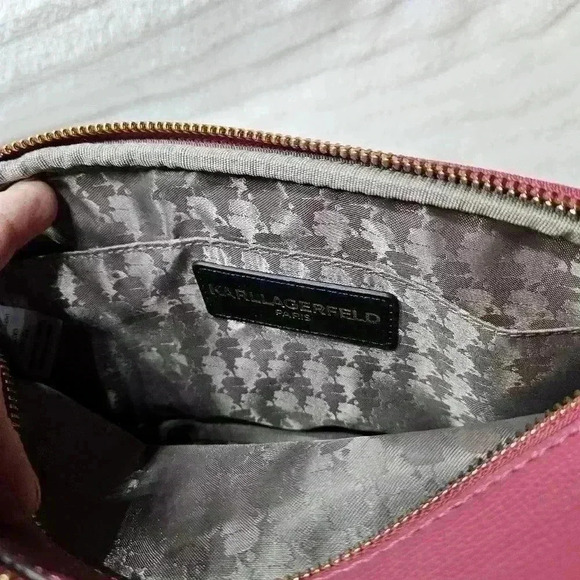 NWT Karl Lagerfeld Paris Crossbody Camera Style Pink Bag. - Picture 8 of 9